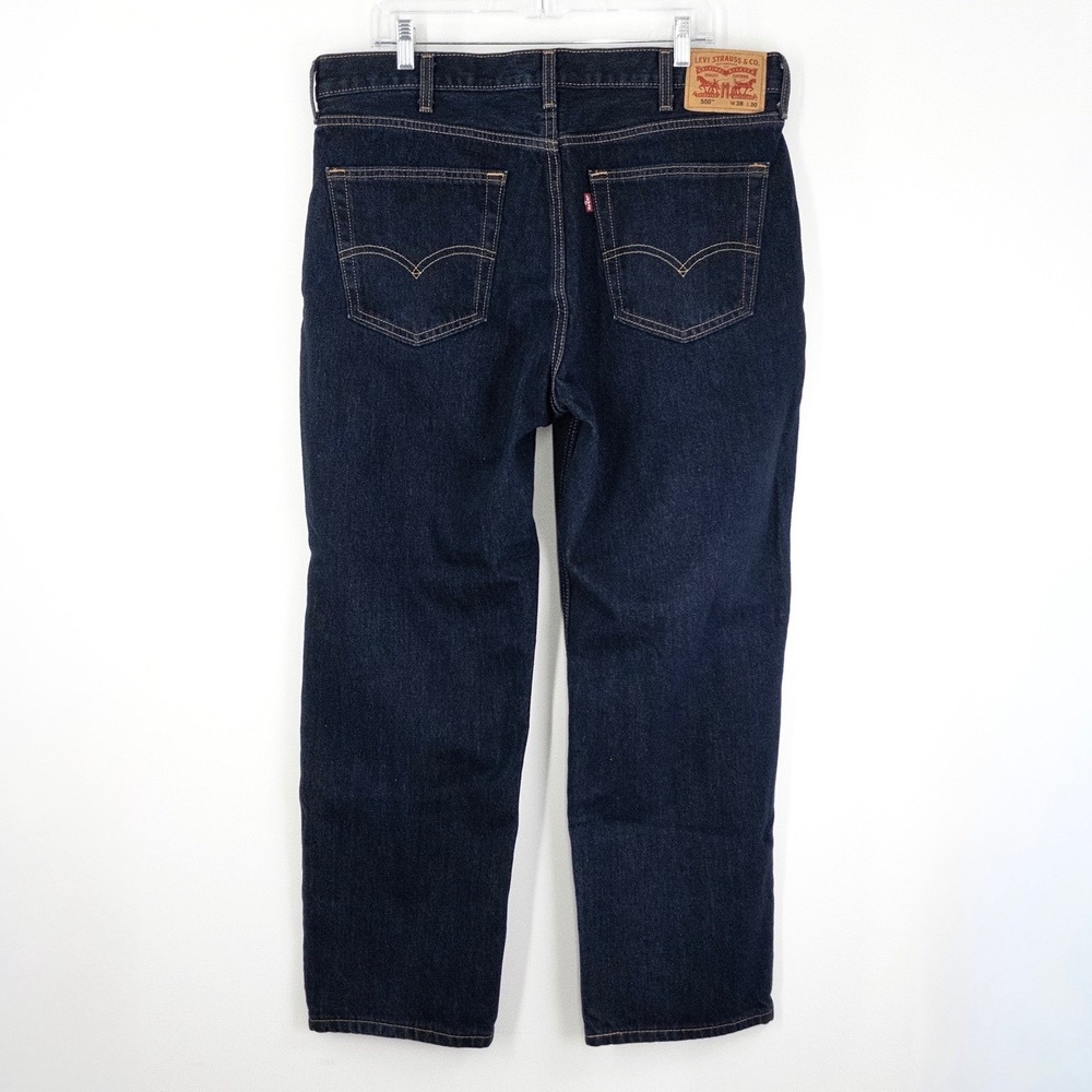 Levis 550 Relaxed Fit Jeans Men's 38x30 Dark Wash Straight Leg Denim Pants - Picture 4 of 12